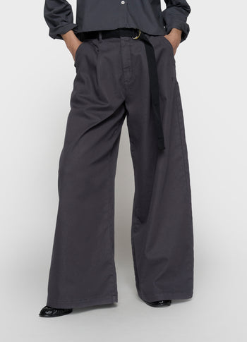 Wide pants jog twill