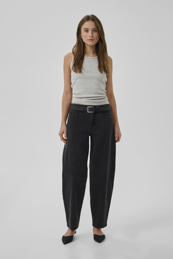 Jeans barrel dark grey
