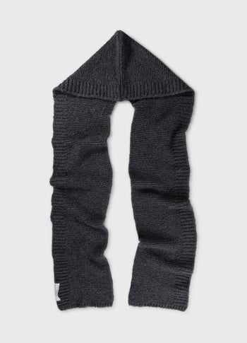 Hooded knit scarf