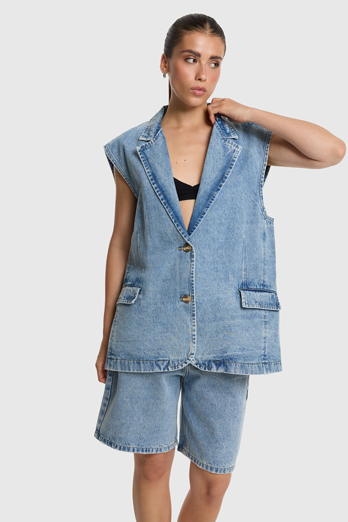 Al denim waistcoat 733