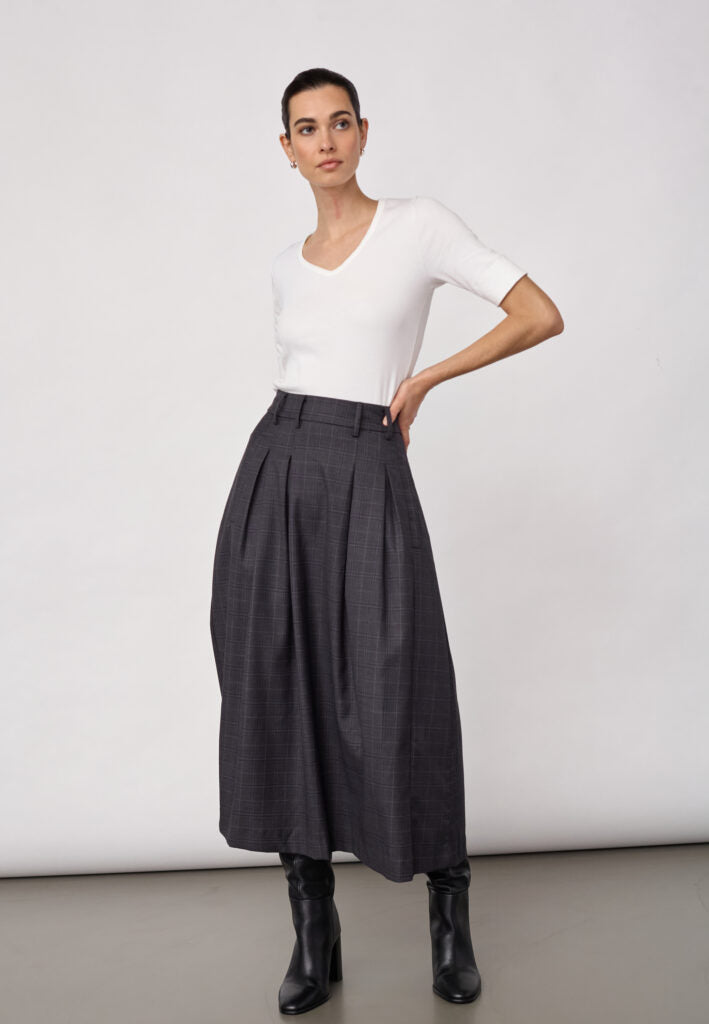 Elora check pleat SKIRT