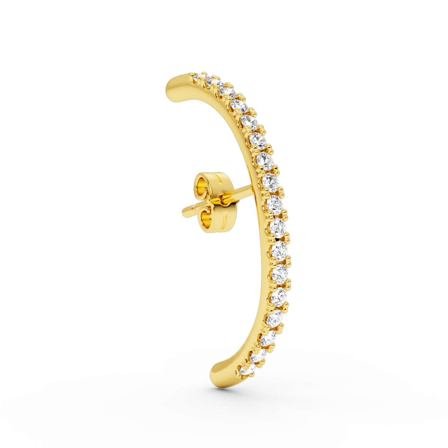 Long diamond hug earstud