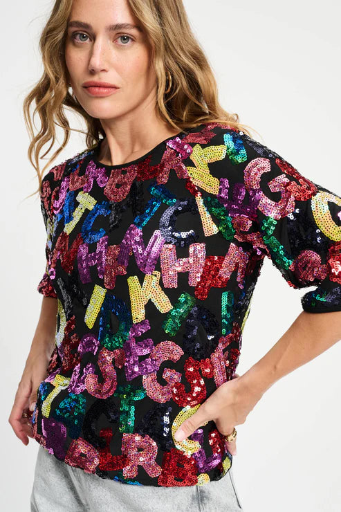 Pom splashing letters