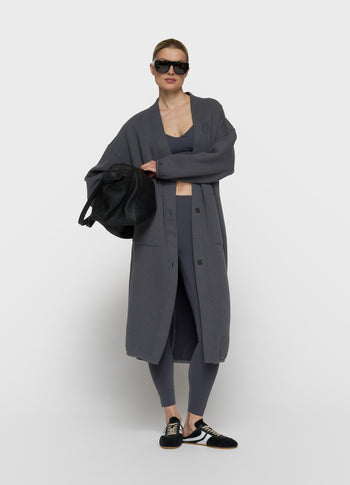 Long baseball cardigan