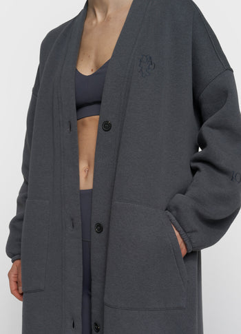 Long baseball cardigan