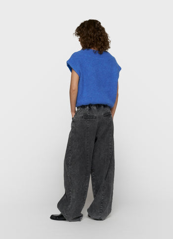Balloon hairy knit top