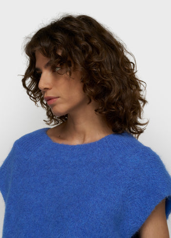 Balloon hairy knit top
