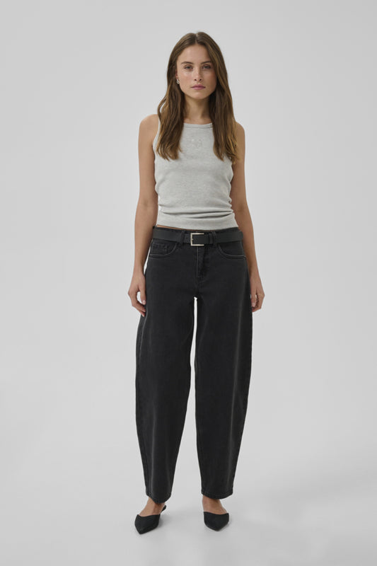 Jeans barrel dark grey