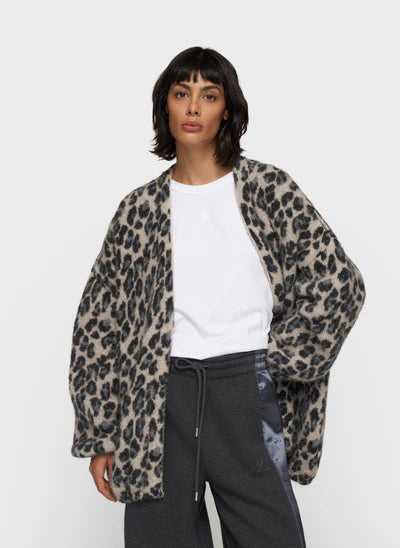 Knit cardigan leopard