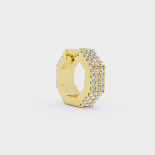 Edge small diamond earring