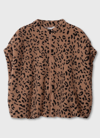 Teddy gilet leopard