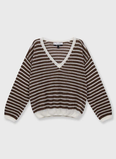 Thin v neck knit sweater