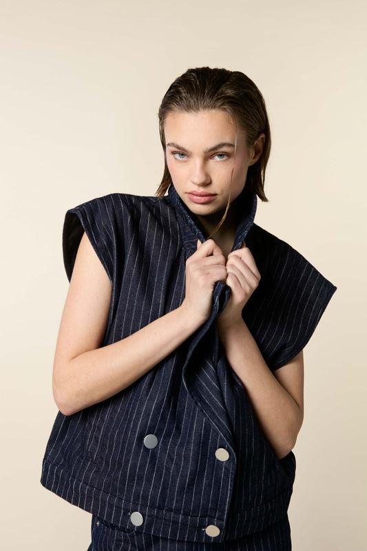 Oversized pinstripe waistcoat M29