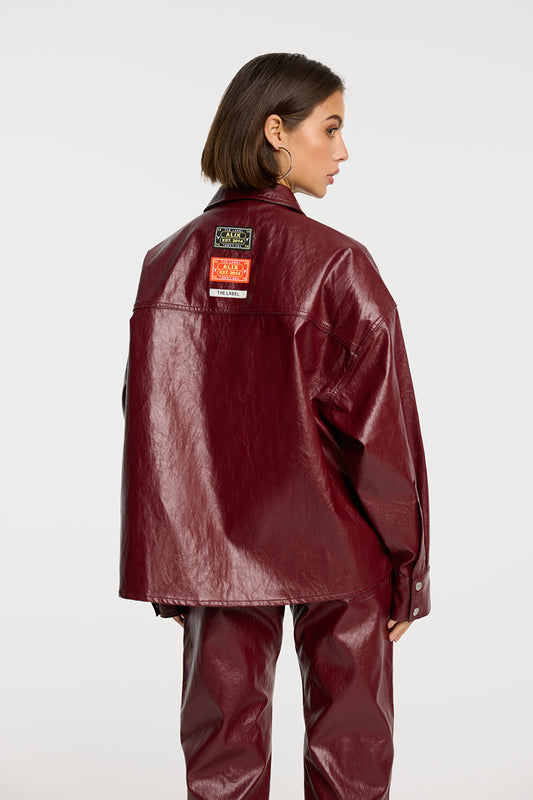 Al Faux leather blouse