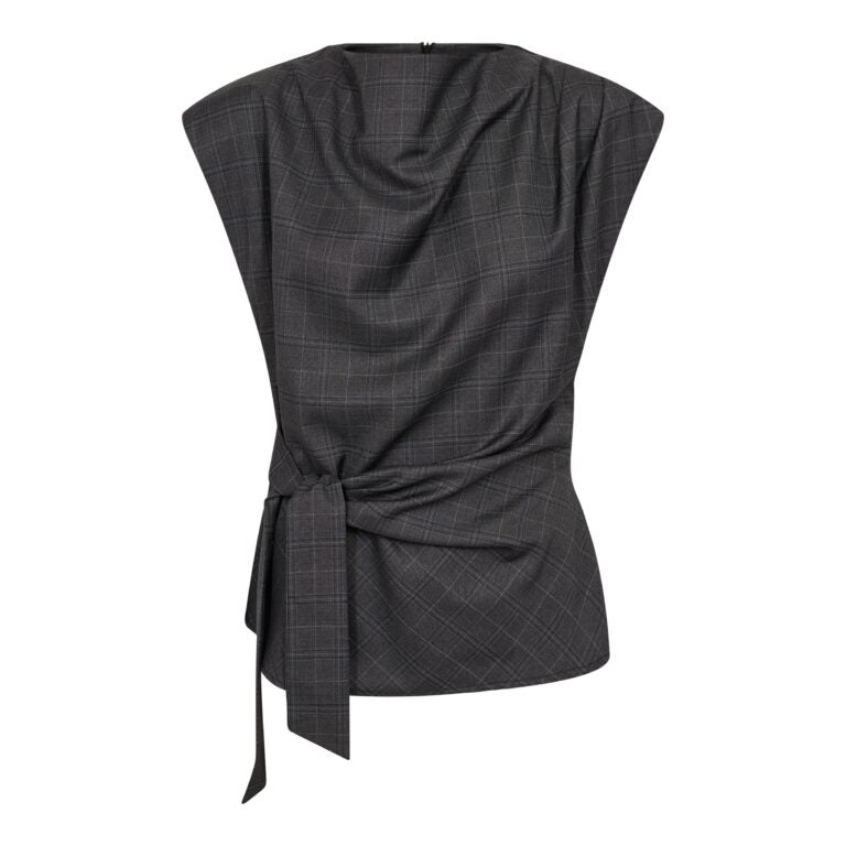 Elora check pleat top