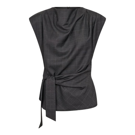 Elora check pleat top
