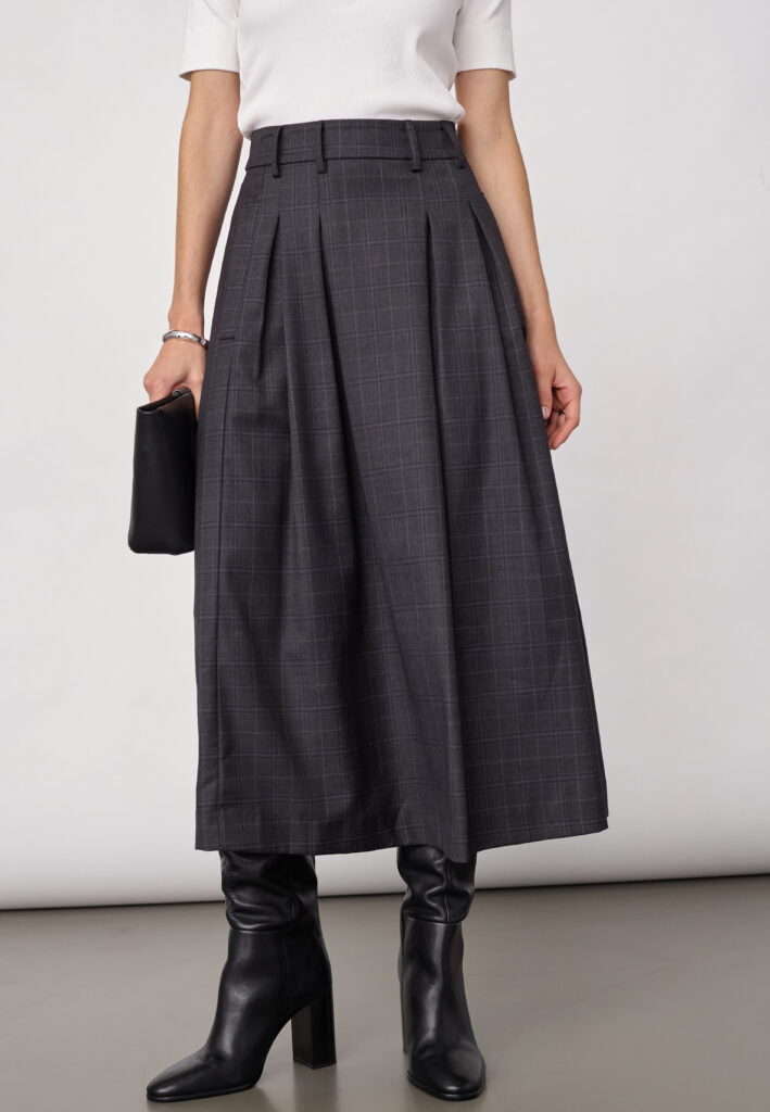 Elora check pleat SKIRT
