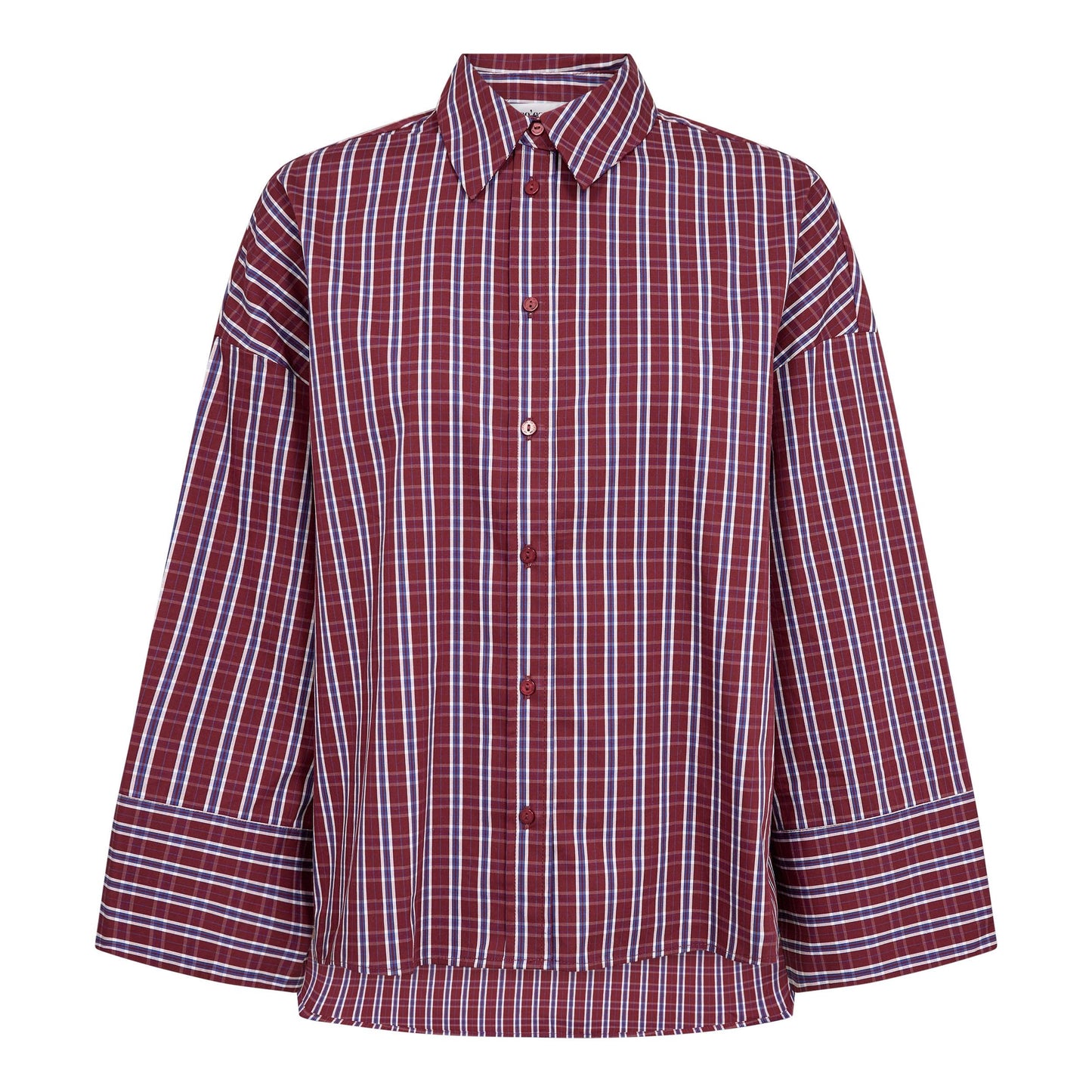 Renee check cuff shirt