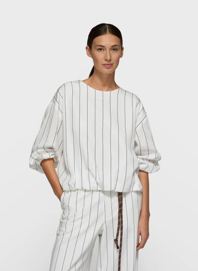 Balloon blouse pinstripe