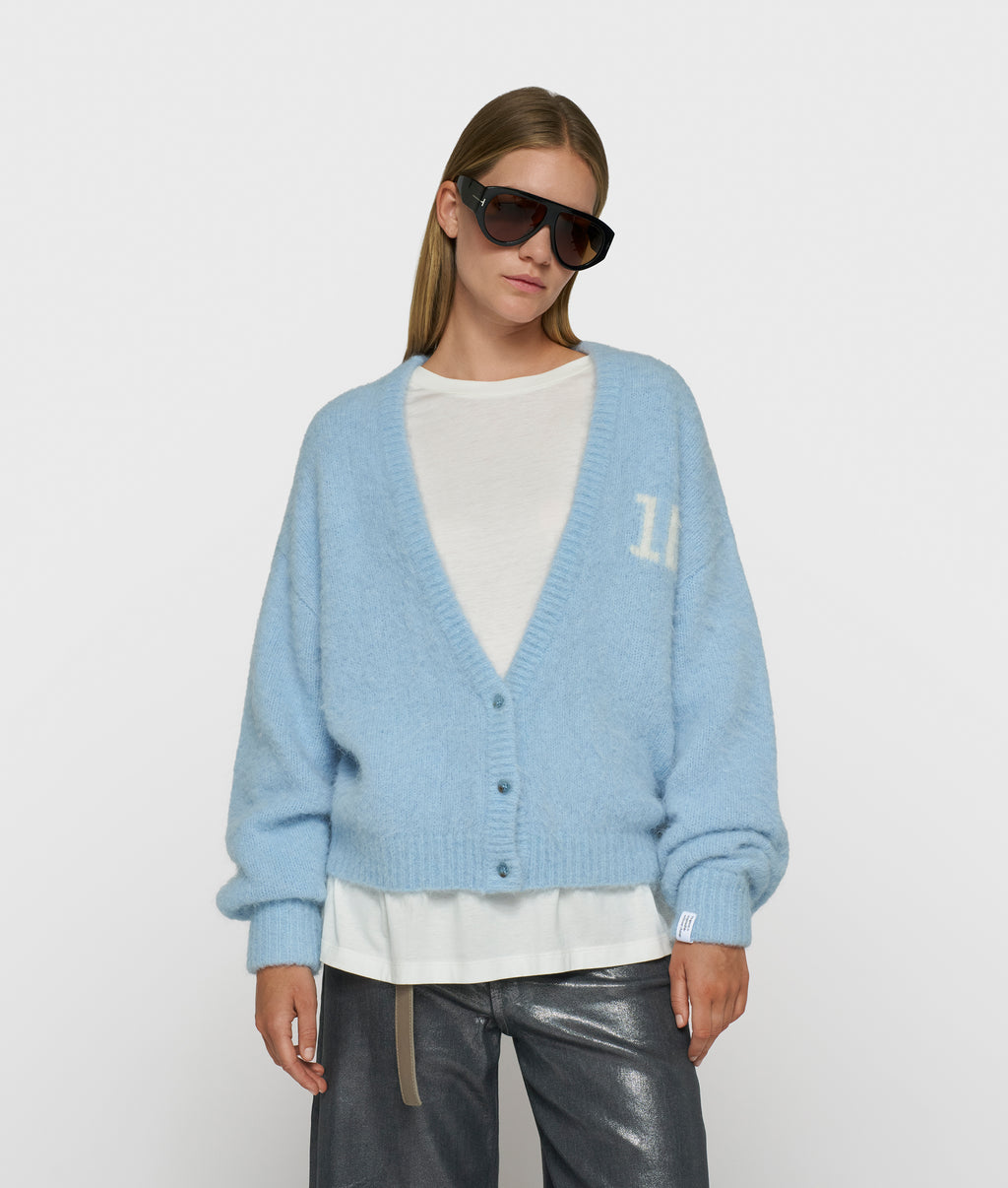 Hairy knit cardigan