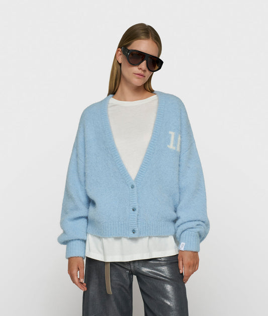 Hairy knit cardigan