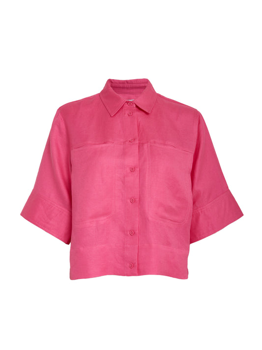Juno cropped linen shirt