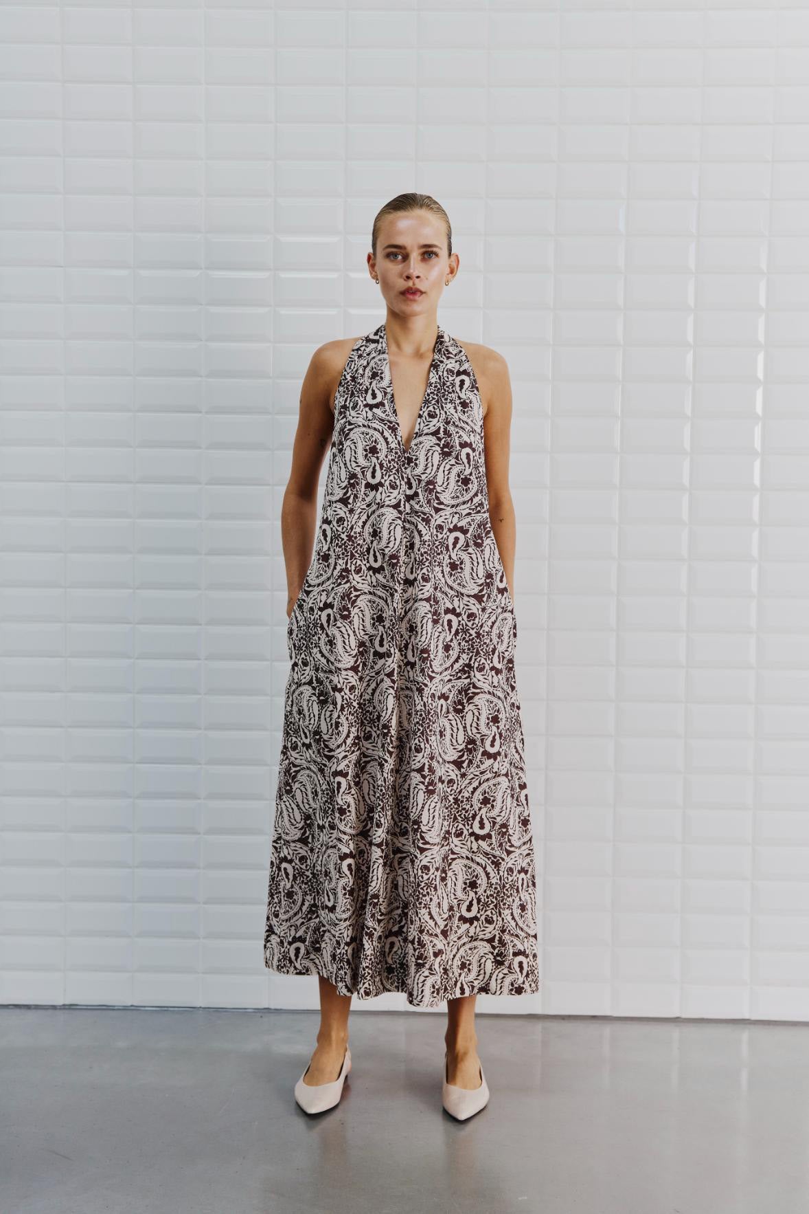 Amina talia midi dress