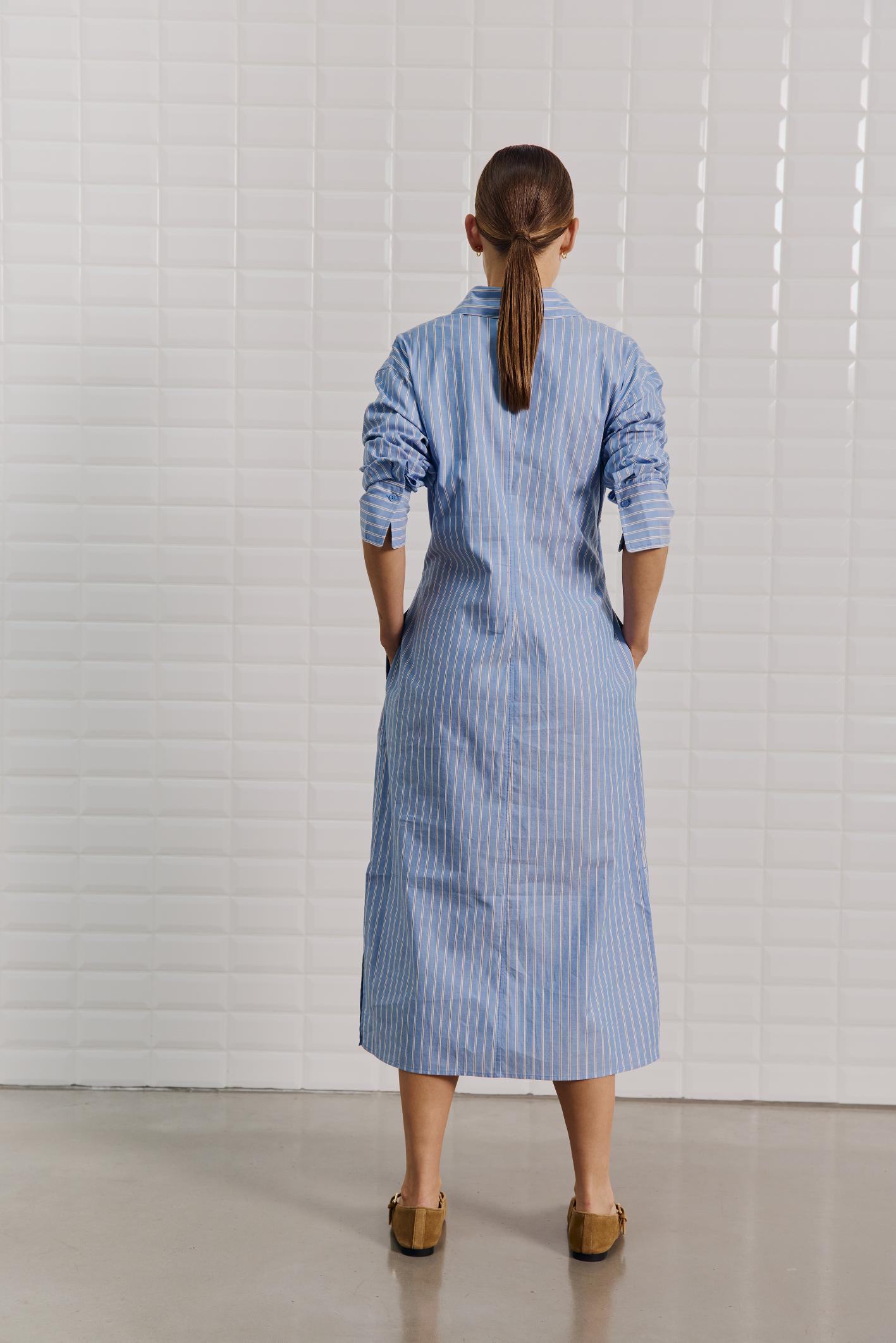 Mesa striped midi dress