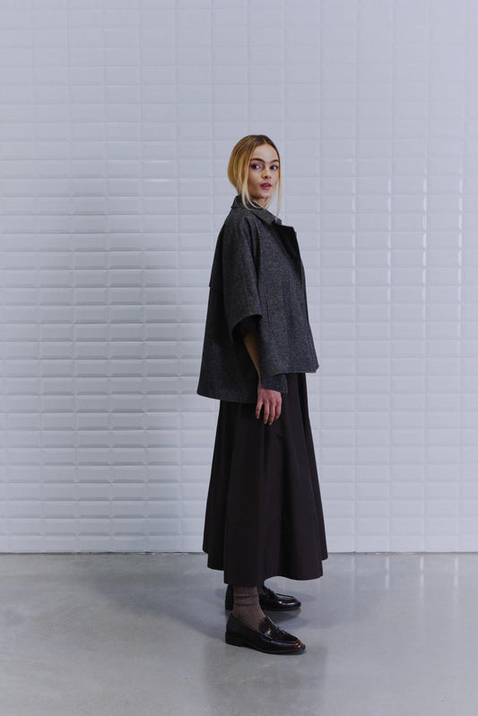 Medusa trench wool cape