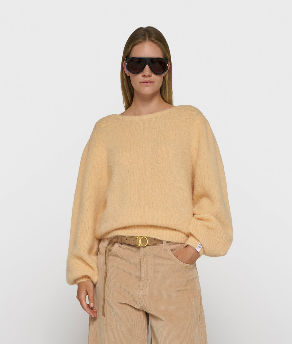 Puff sleeve knit sweater