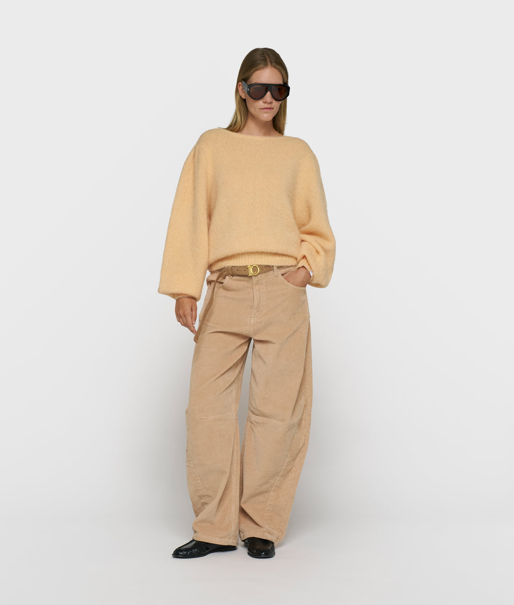 Puff sleeve knit sweater