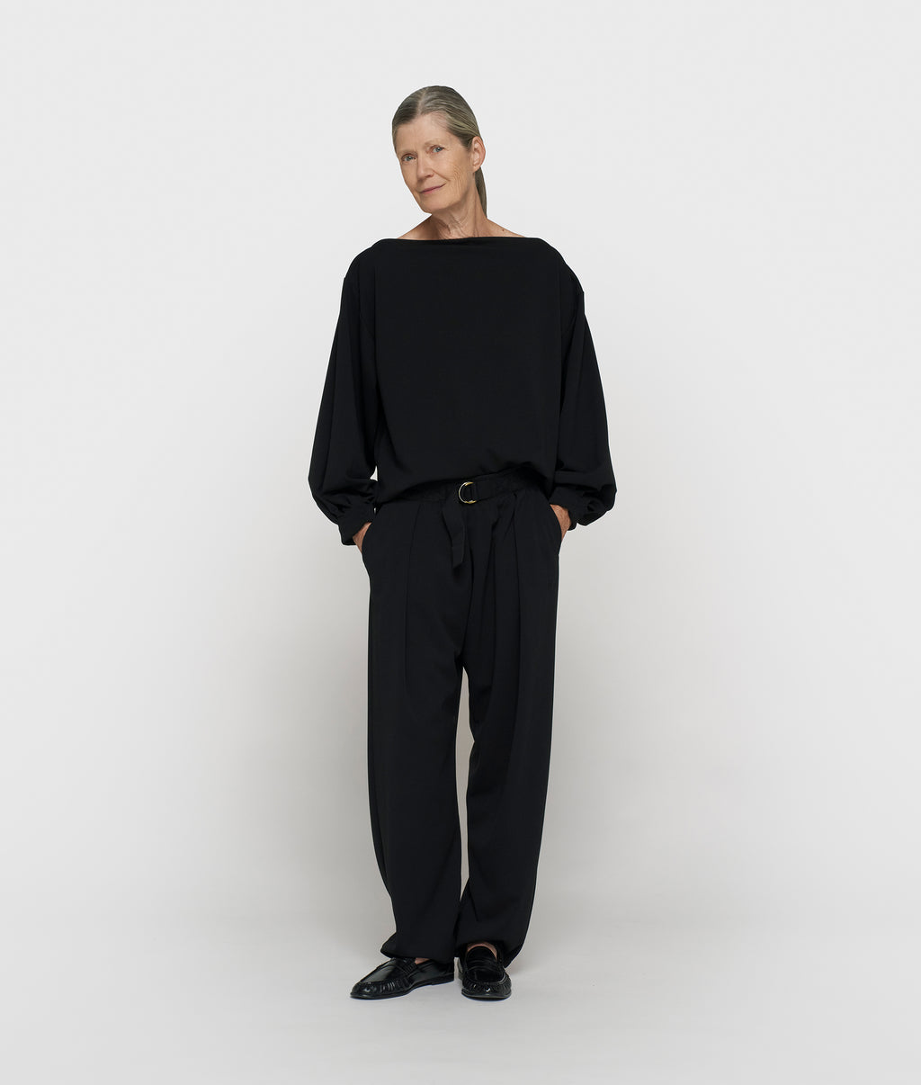 Boatneck blouse crepe