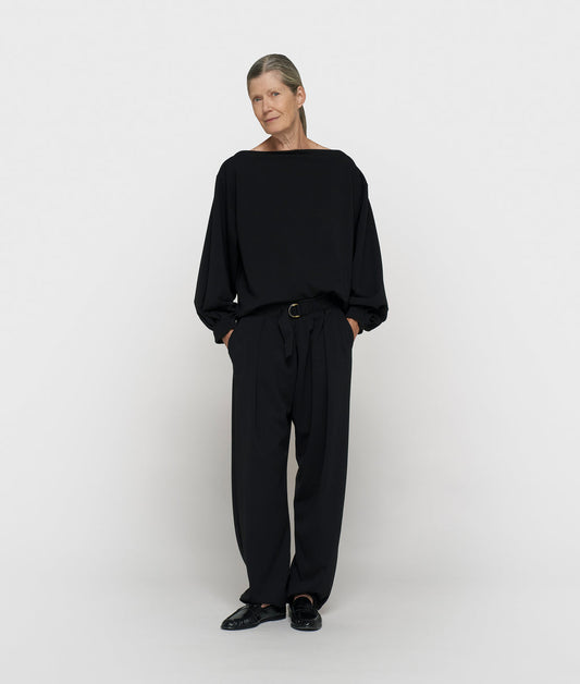 Belted pants crepe