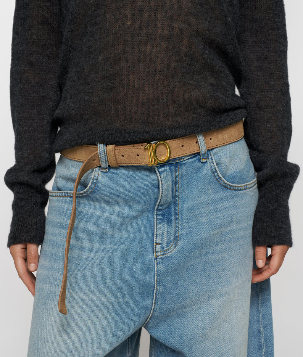 MOnogram belt suede