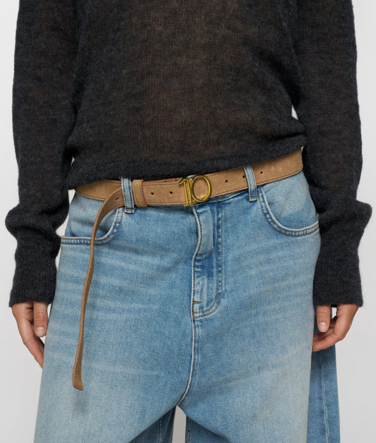 MOnogram belt suede