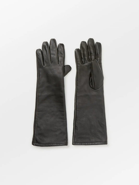 Long smooth leather gloves