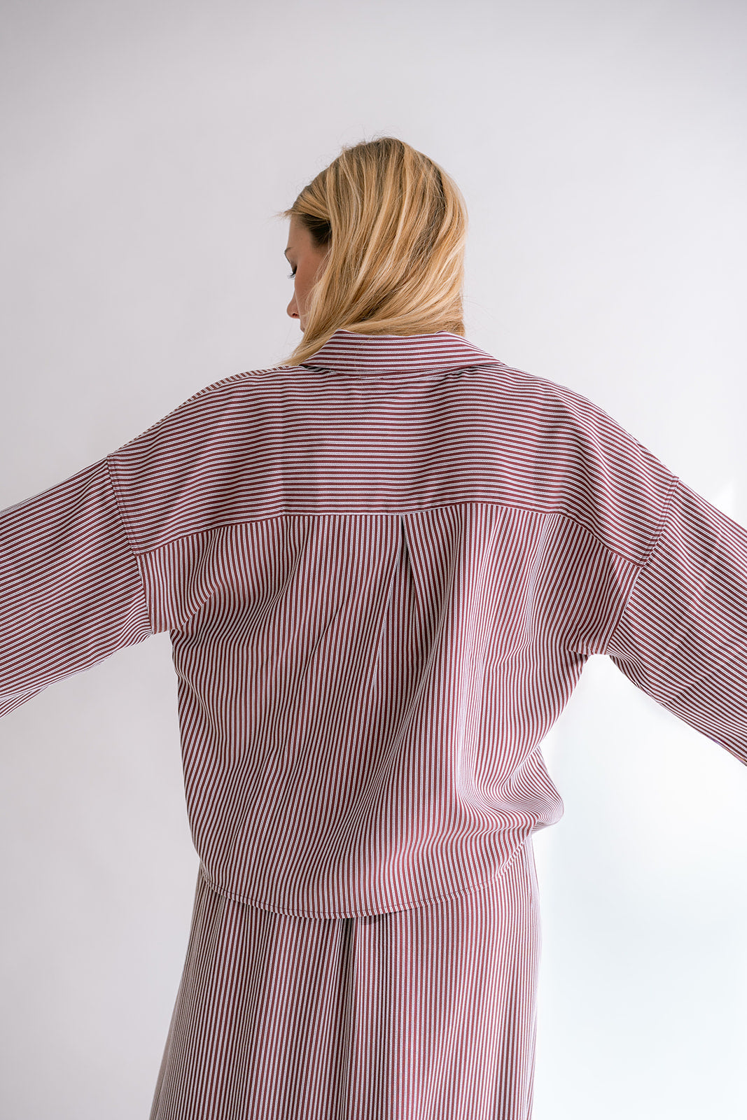 Manu Blouse streep bordeaux