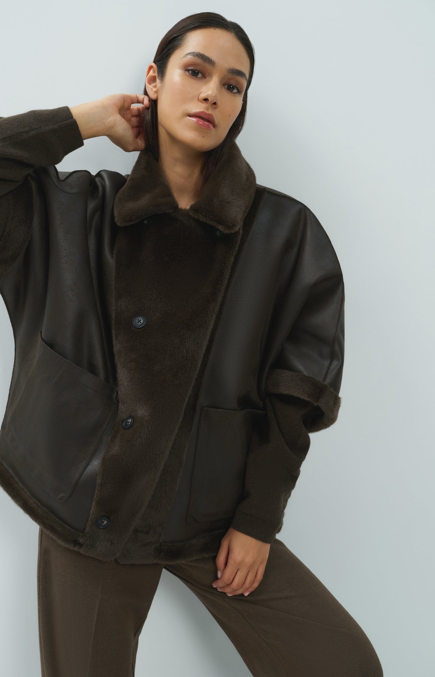 Ya omkeerbaar faux fur 009089