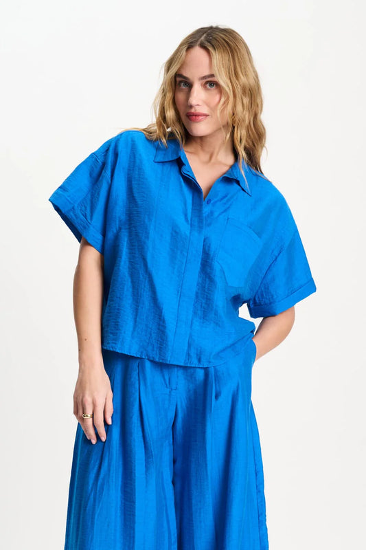 Pom Ocean blue blouse