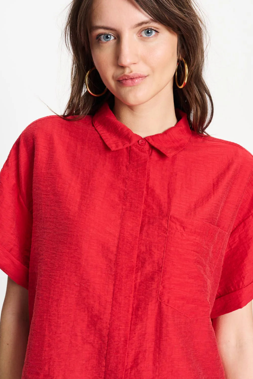 Pom Blouse bloom red