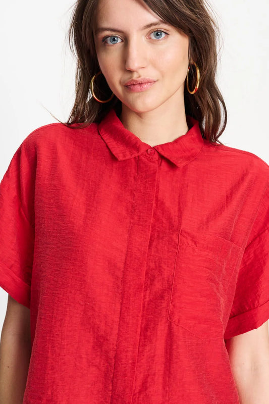 Pom Blouse bloom red