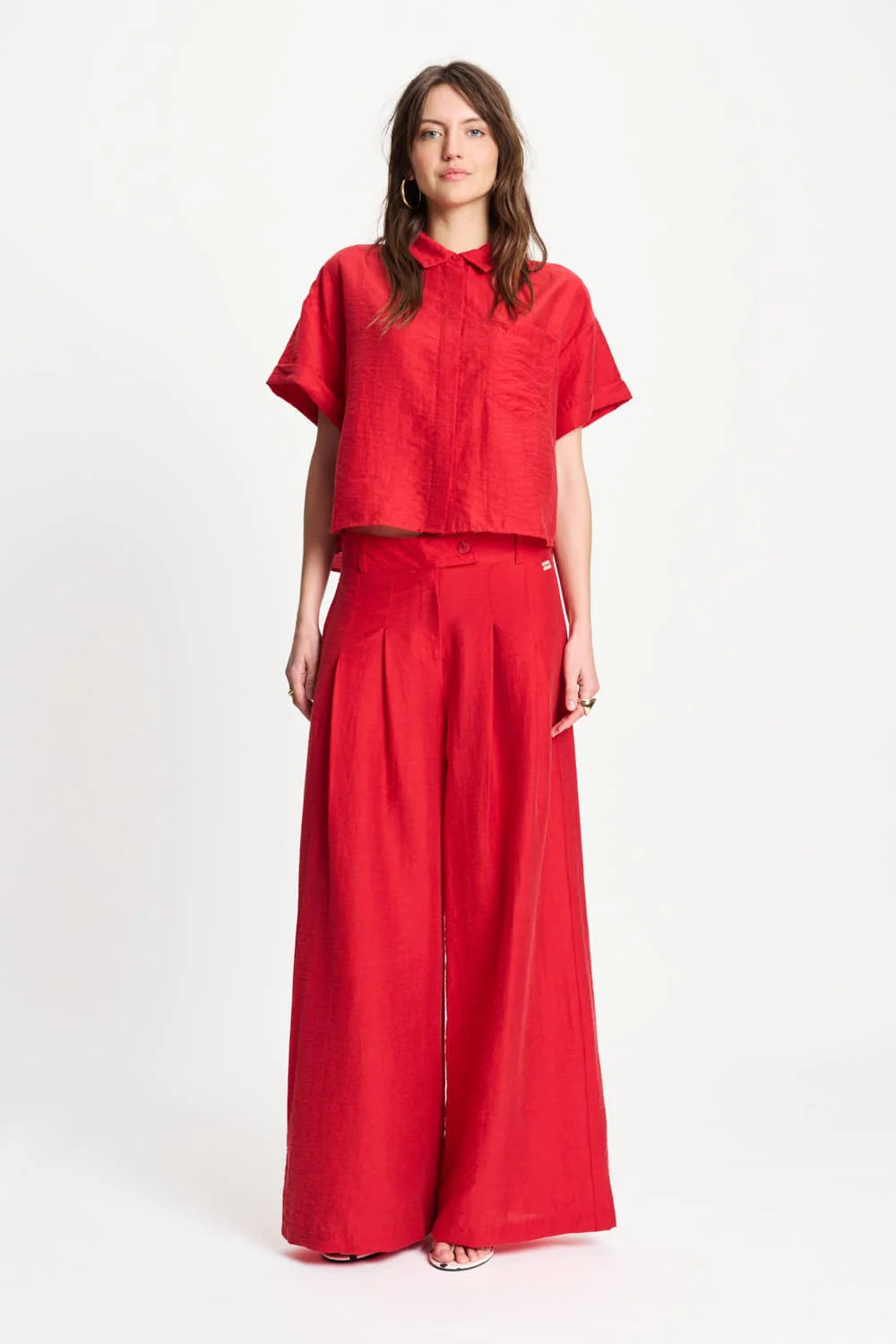 Pom Blouse bloom red