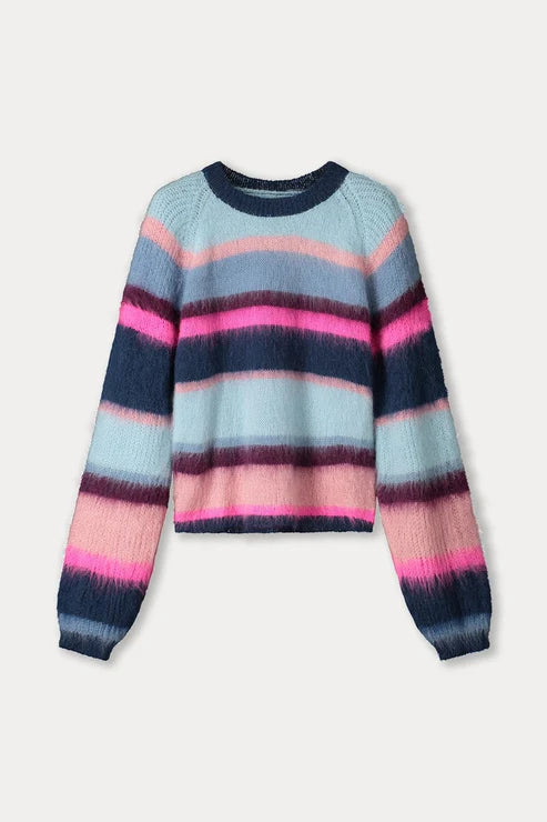 Pom brushed stripes blue