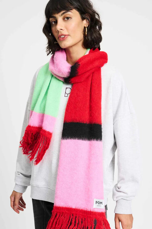 Pom Brushed stripes blue