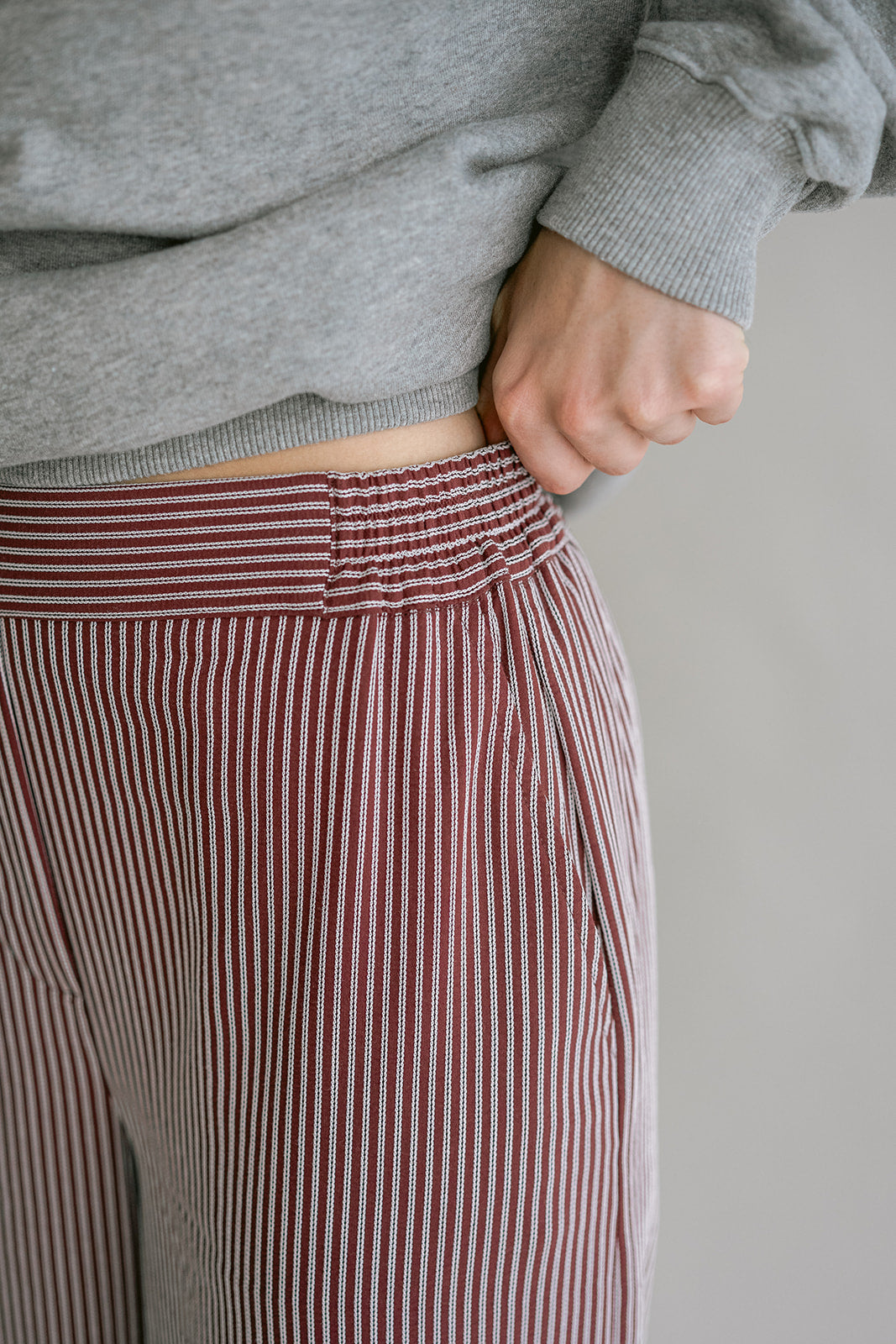 Sam pant streep bordeaux
